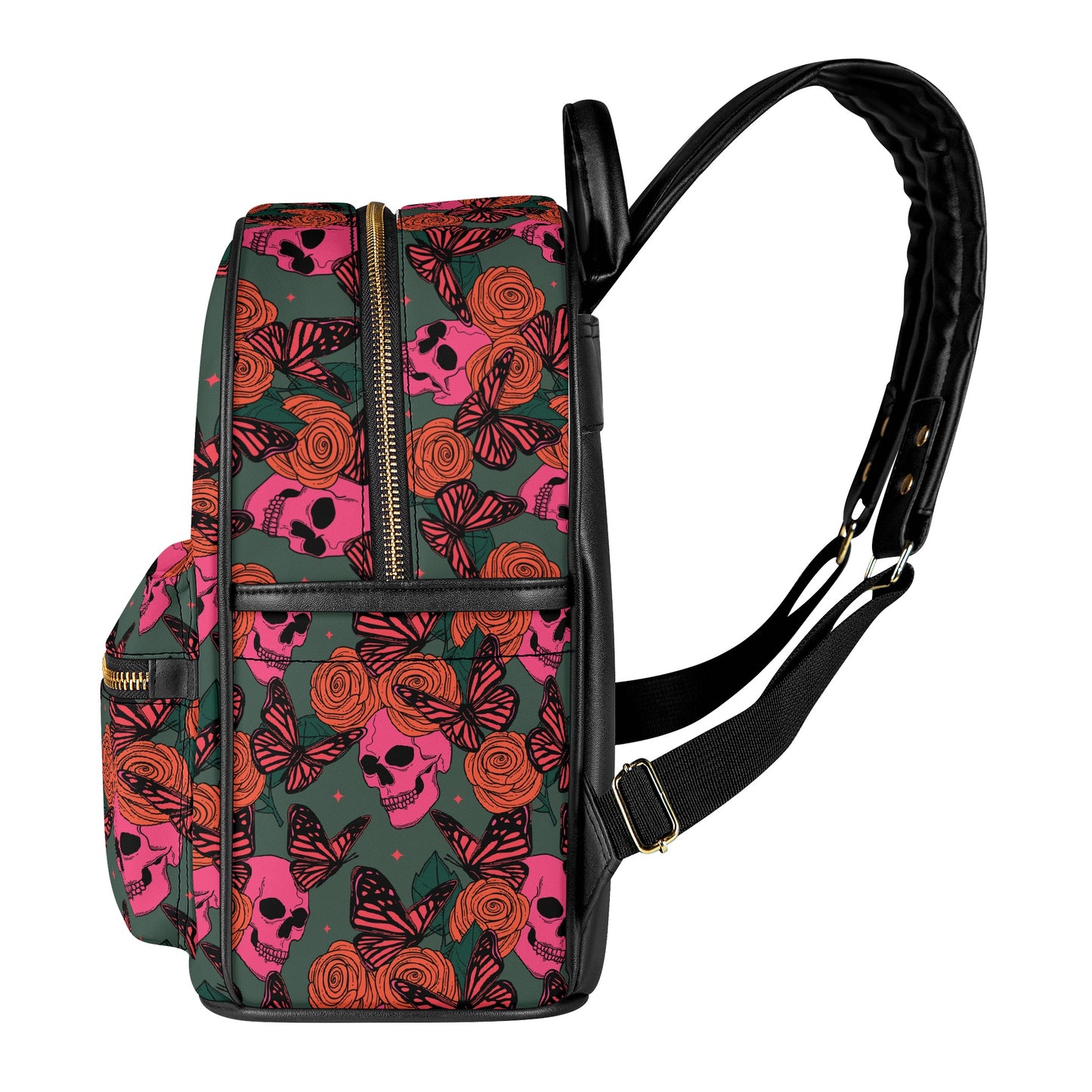 Skulls Butterflies And Flowers Casual Backpack