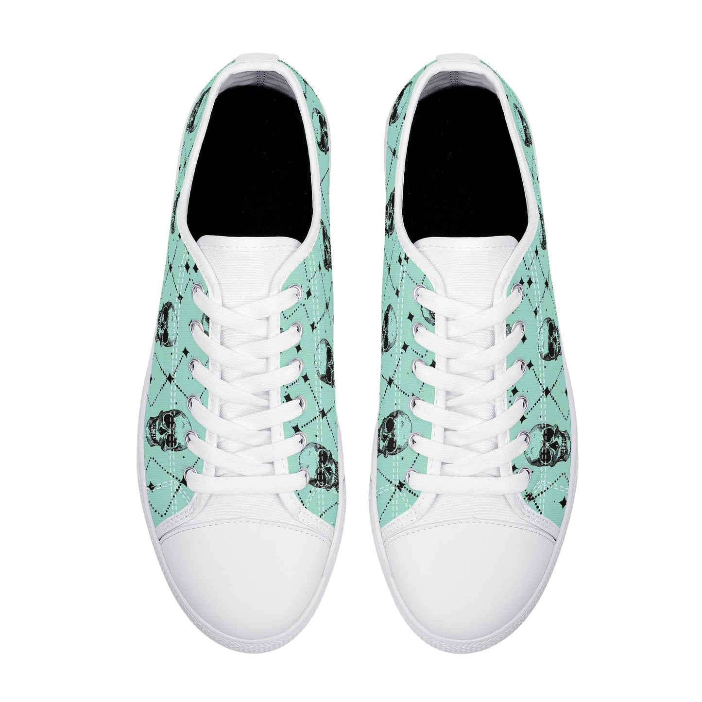 Classic Skulls Mens Rubber Low Top Canvas Shoes