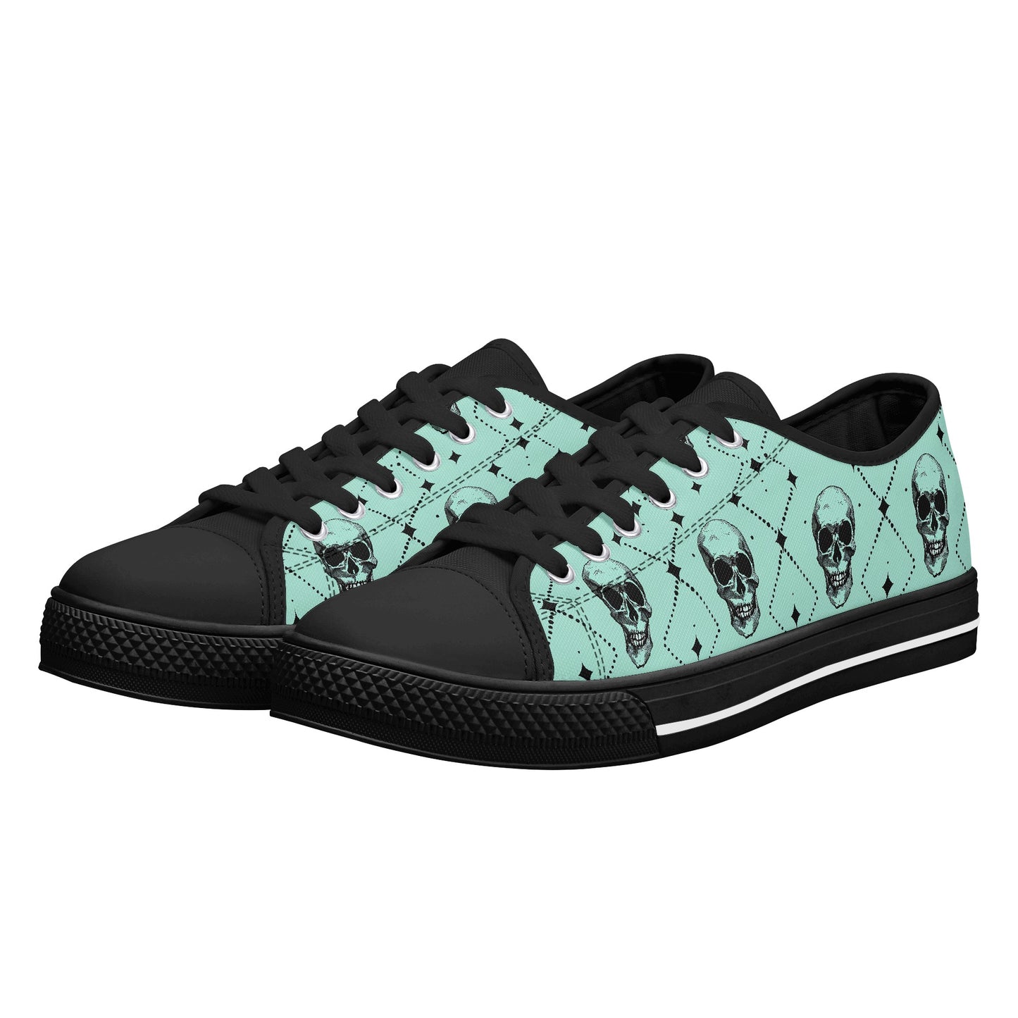 Classic Skulls Mens Rubber Low Top Canvas Shoes