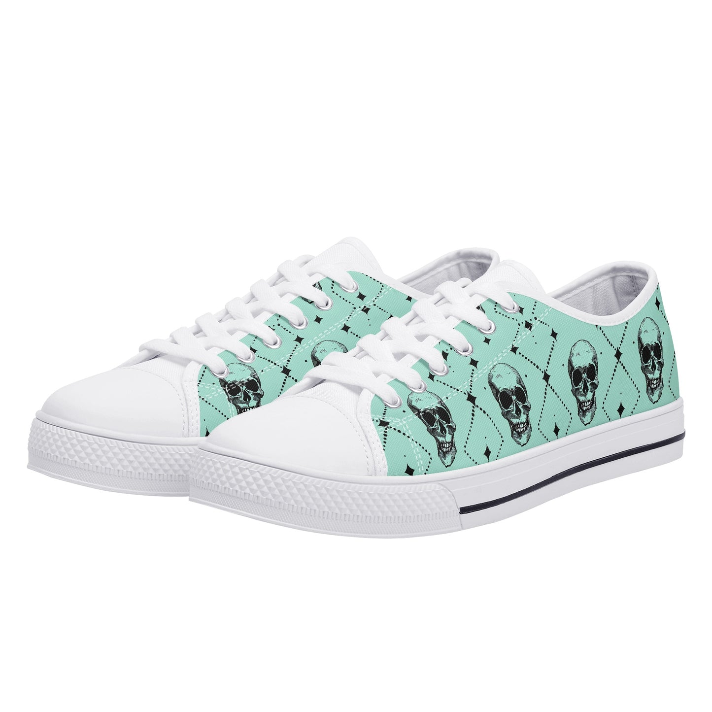 Classic Skulls Mens Rubber Low Top Canvas Shoes