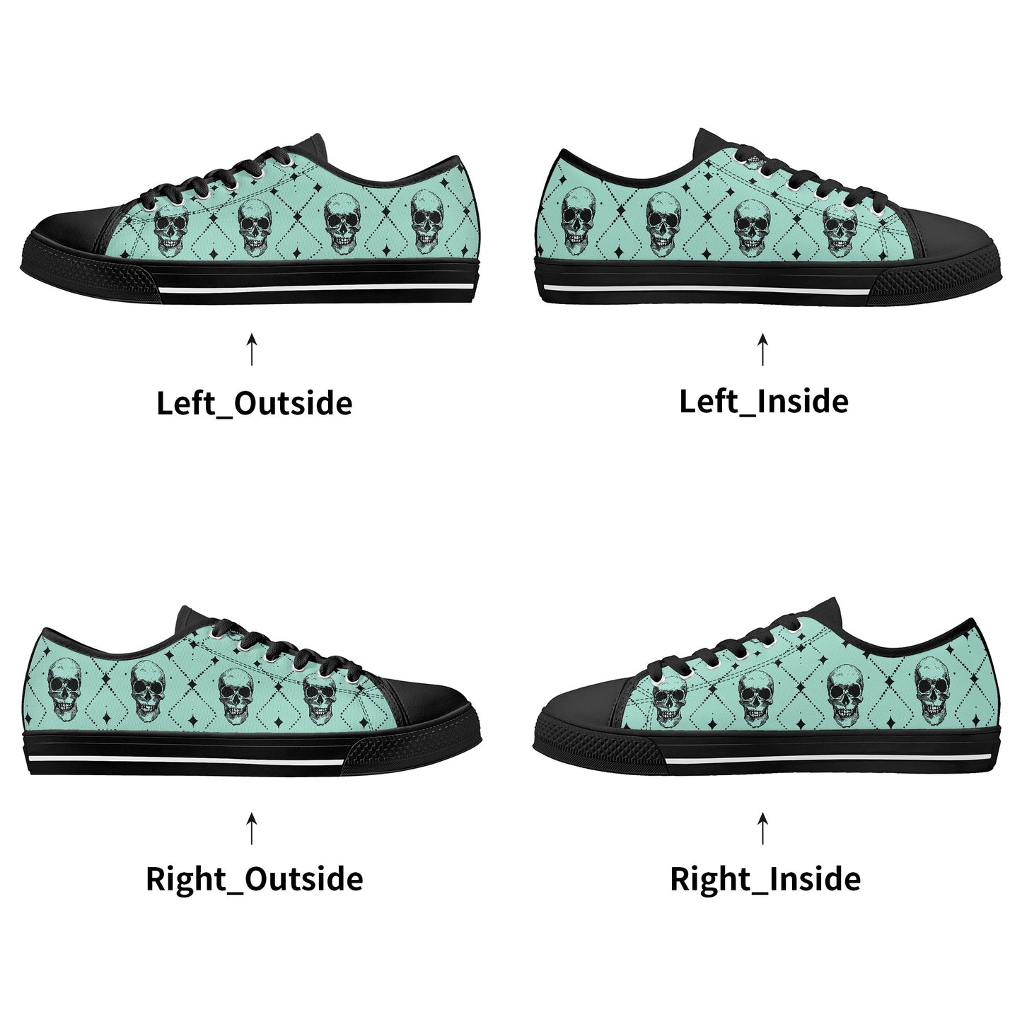 Classic Skulls Mens Rubber Low Top Canvas Shoes