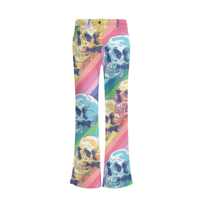 Rainbow Skulls Flare Pants