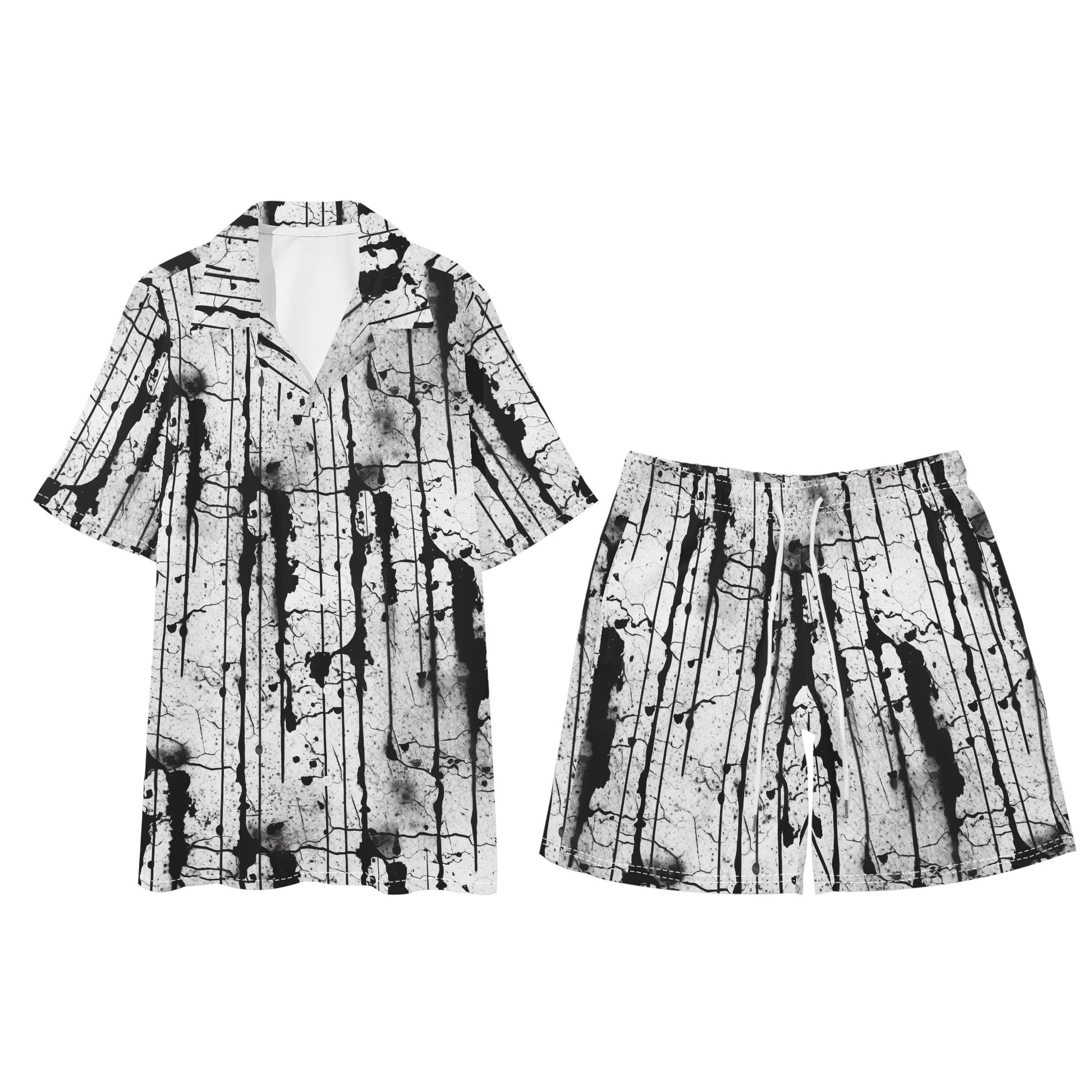 Grunge Regular Fit Hawaiian Short Sleeve Shirt and Shorts Set