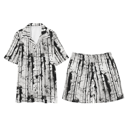 Grunge Regular Fit Hawaiian Short Sleeve Shirt and Shorts Set