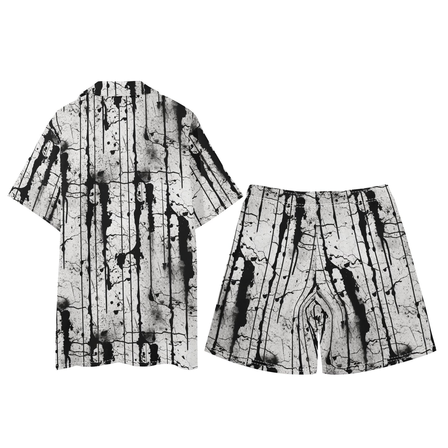 Grunge Regular Fit Hawaiian Short Sleeve Shirt and Shorts Set
