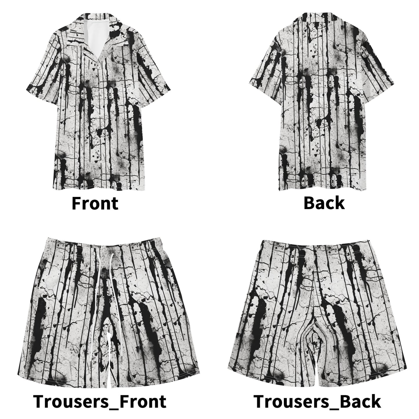 Grunge Regular Fit Hawaiian Short Sleeve Shirt and Shorts Set