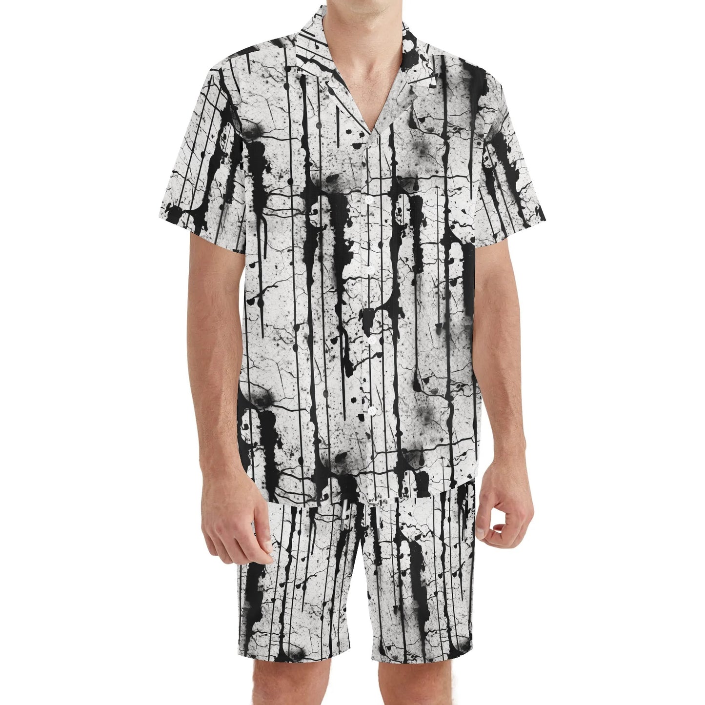 Grunge Regular Fit Hawaiian Short Sleeve Shirt and Shorts Set