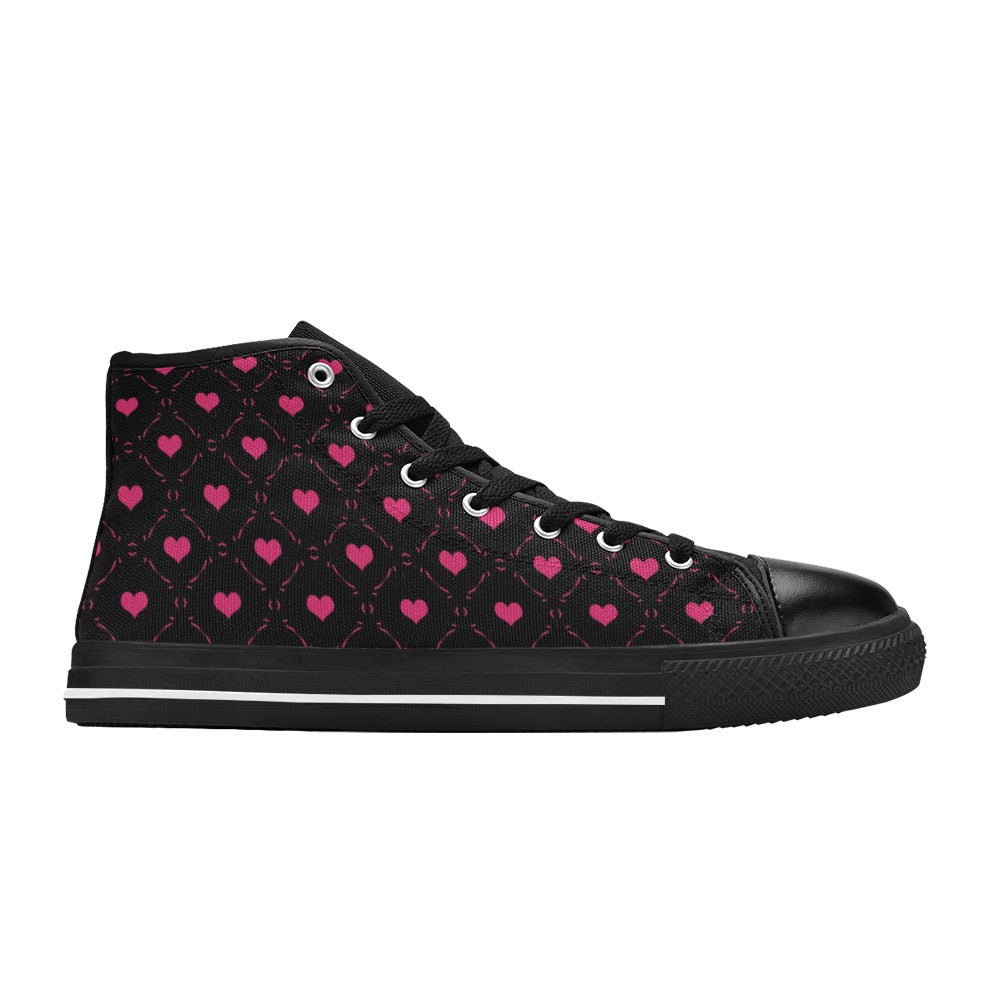 Little Pink Hearts High Top Canvas Shoes