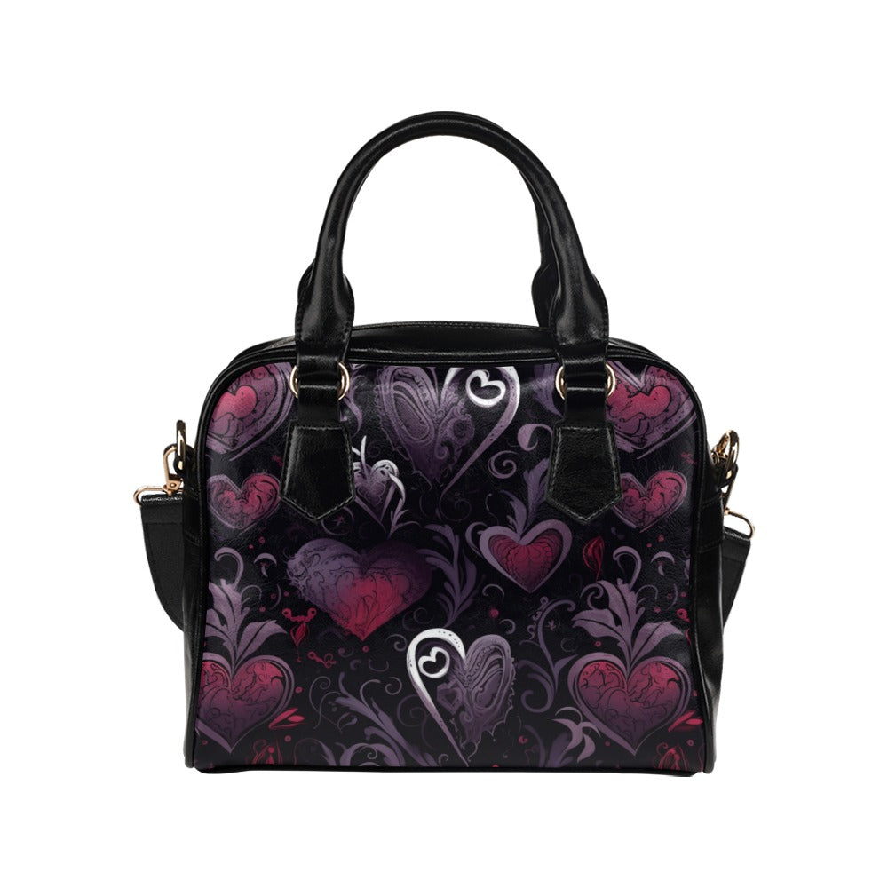 Gothic Hearts Shoulder Handbag