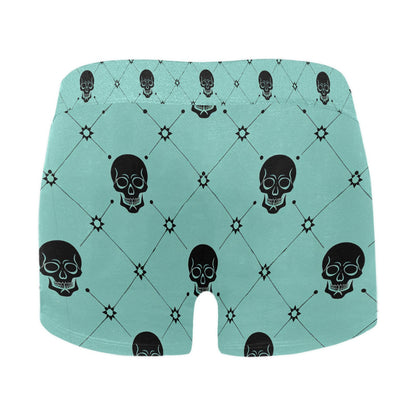 Black Skulls Teal Boxer Briefs