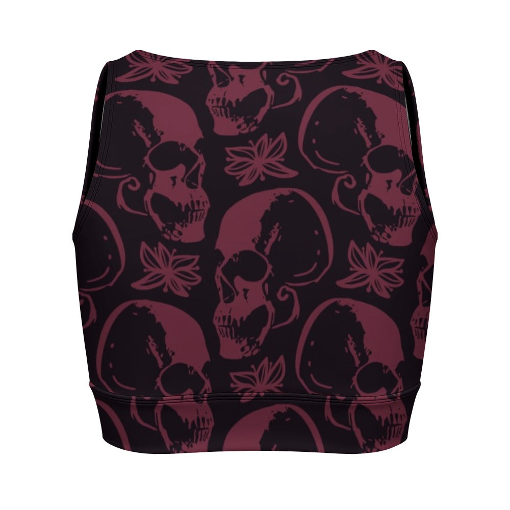 Purple Skulls Yoga Zipper Vest