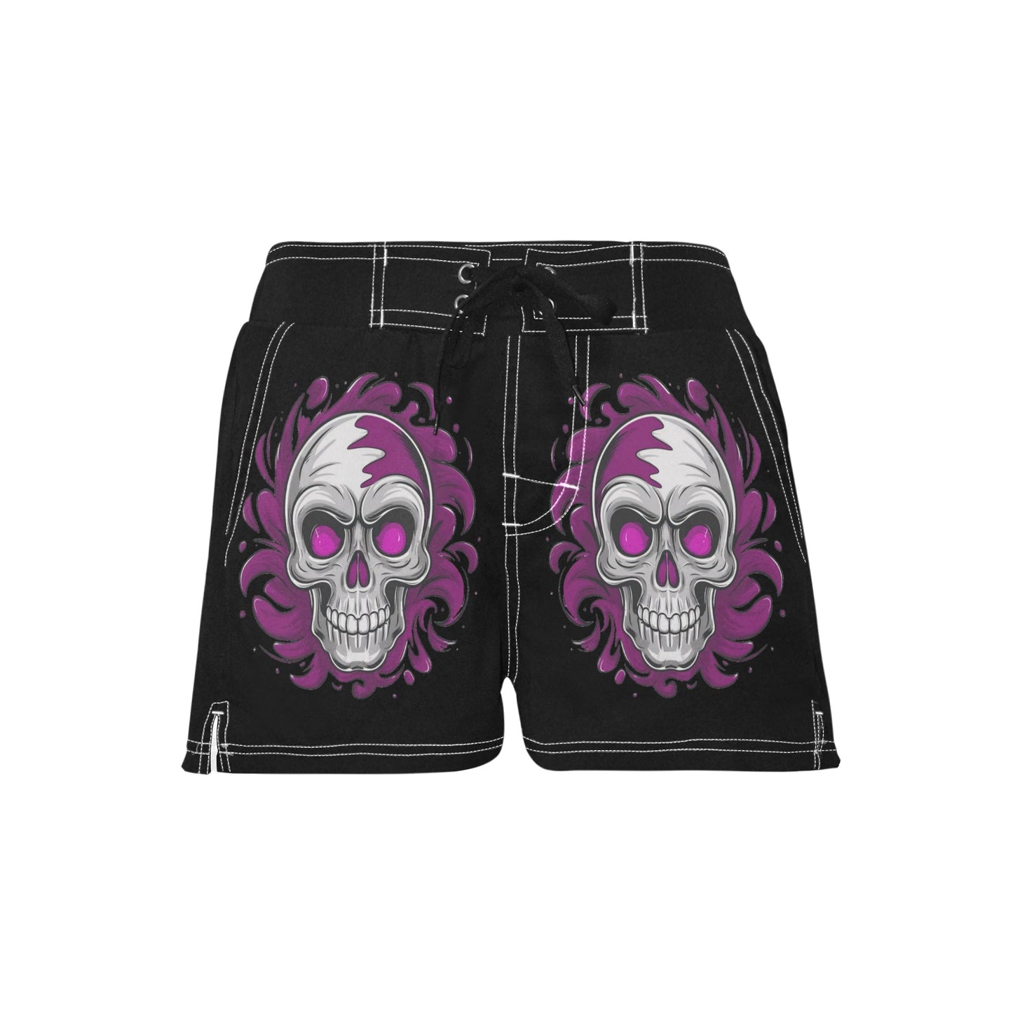 Purple Skulls Casual Board Shorts