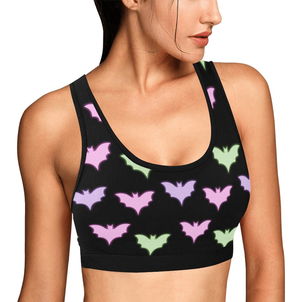 Neon Bats Sports Bra