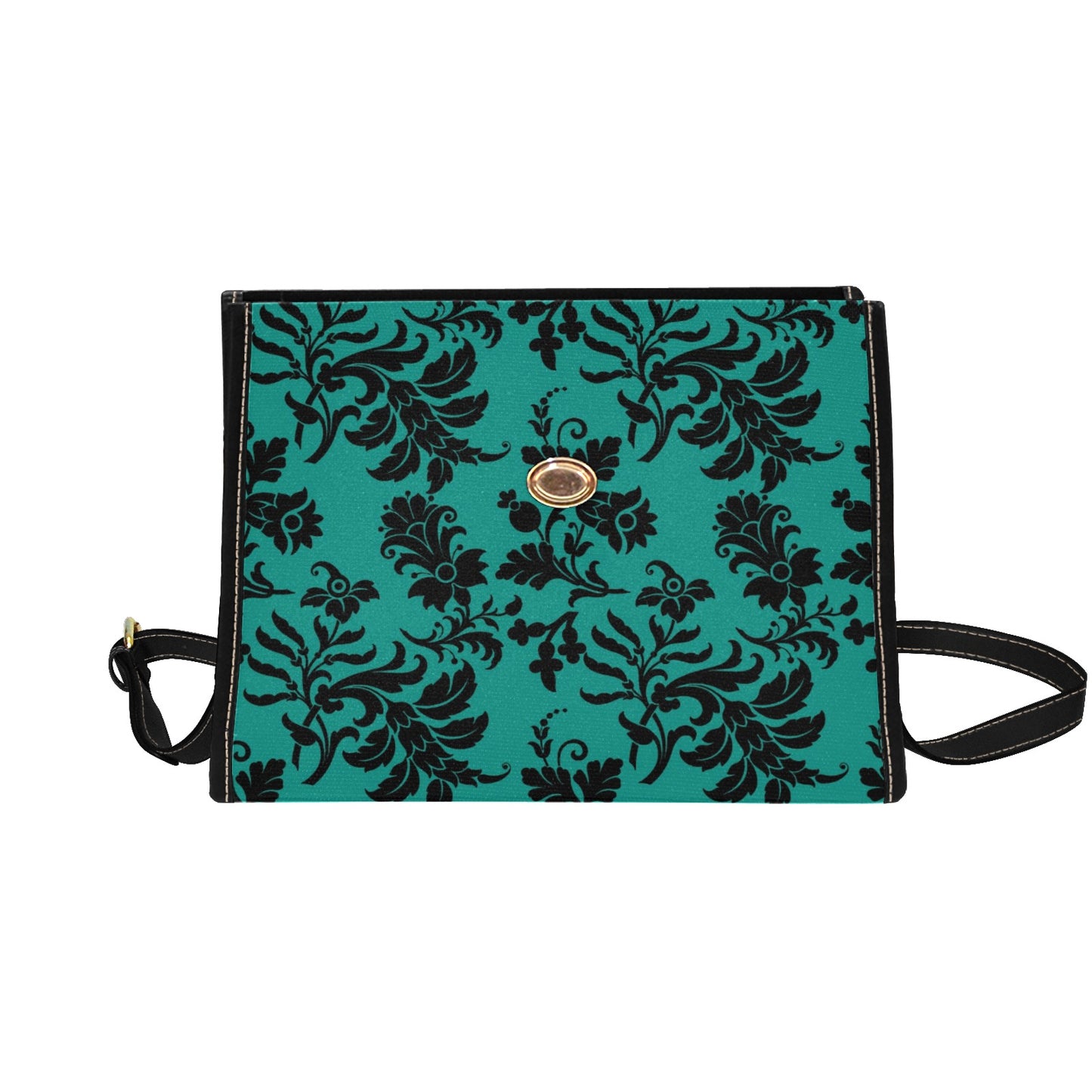 Flowers On Teal Lock Bag