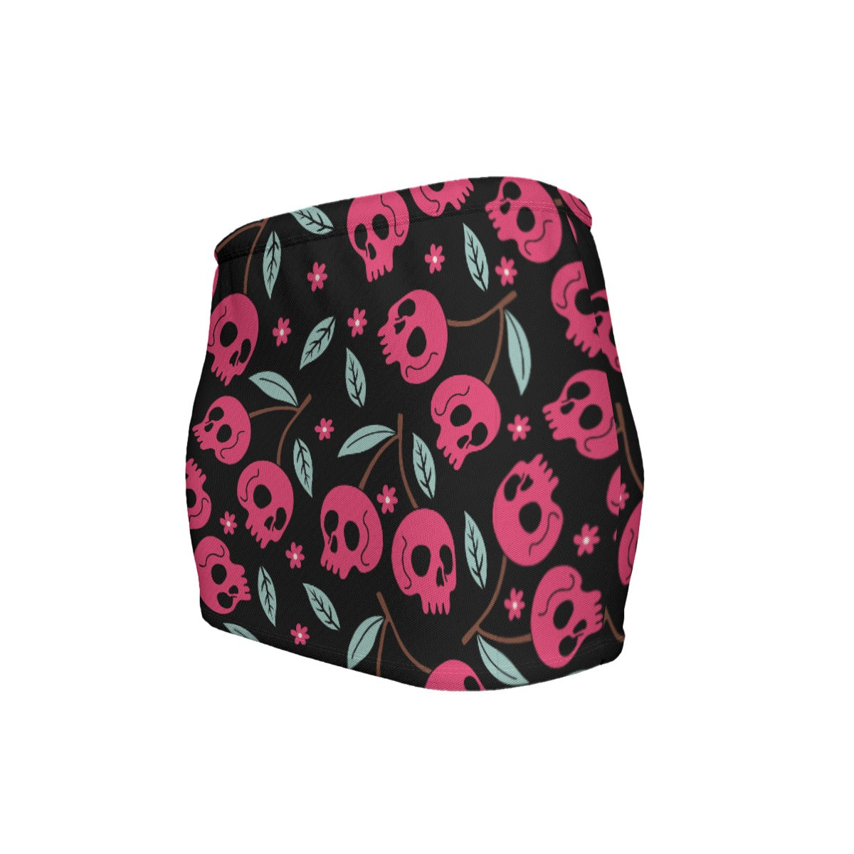 Cherry Skulls Slinky Micro Mini Skirt