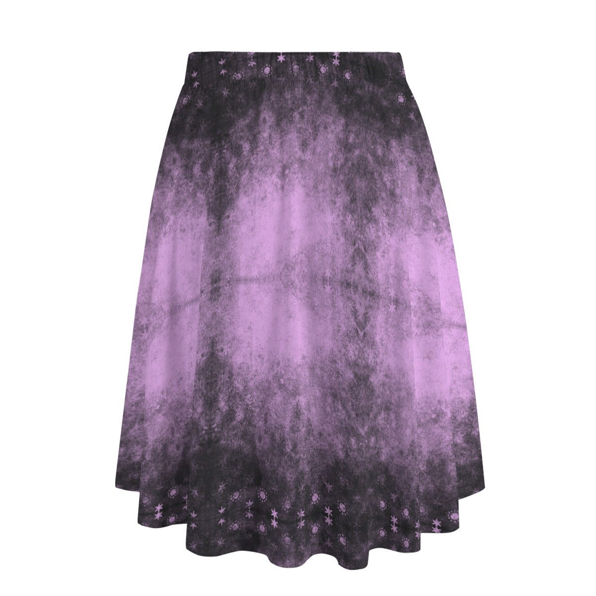 Gothic Purple And Black Long Maxi Skirt With Pockets