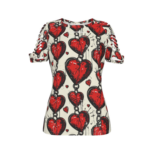 Chained Hearts Ripped T-Shirt