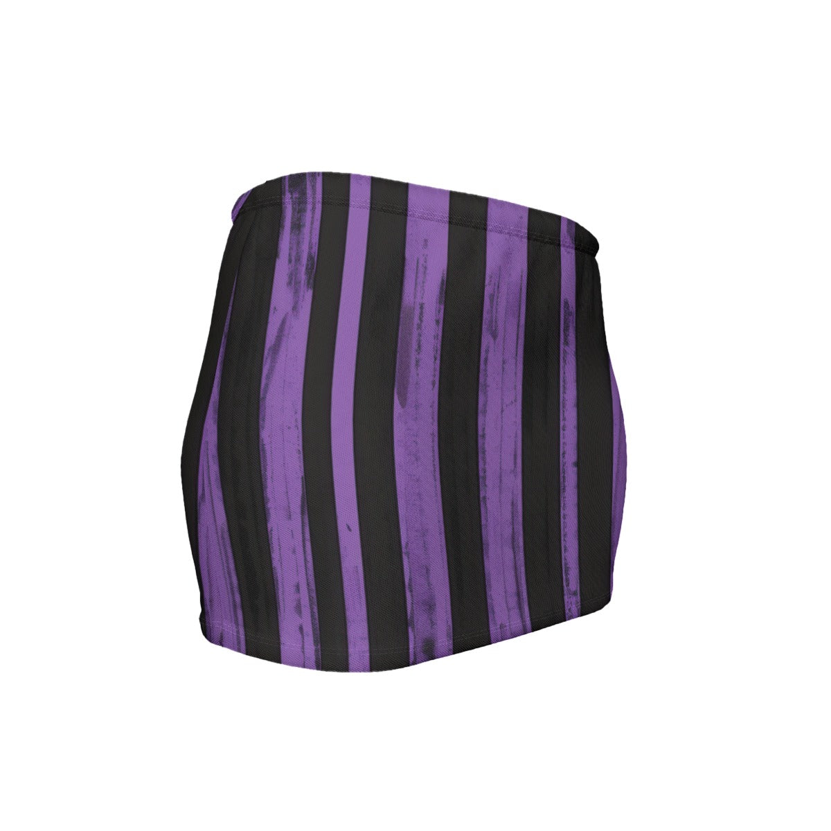 Purple Stripes Slinky Micro Mini Skirt