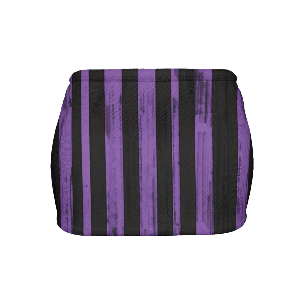 Purple Stripes Slinky Micro Mini Skirt