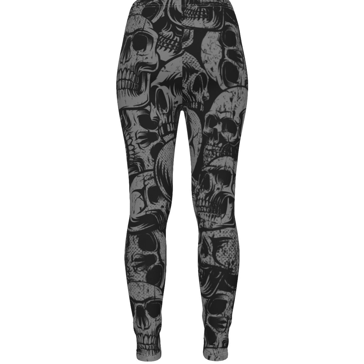 Silver Skulls Ripped Leggings