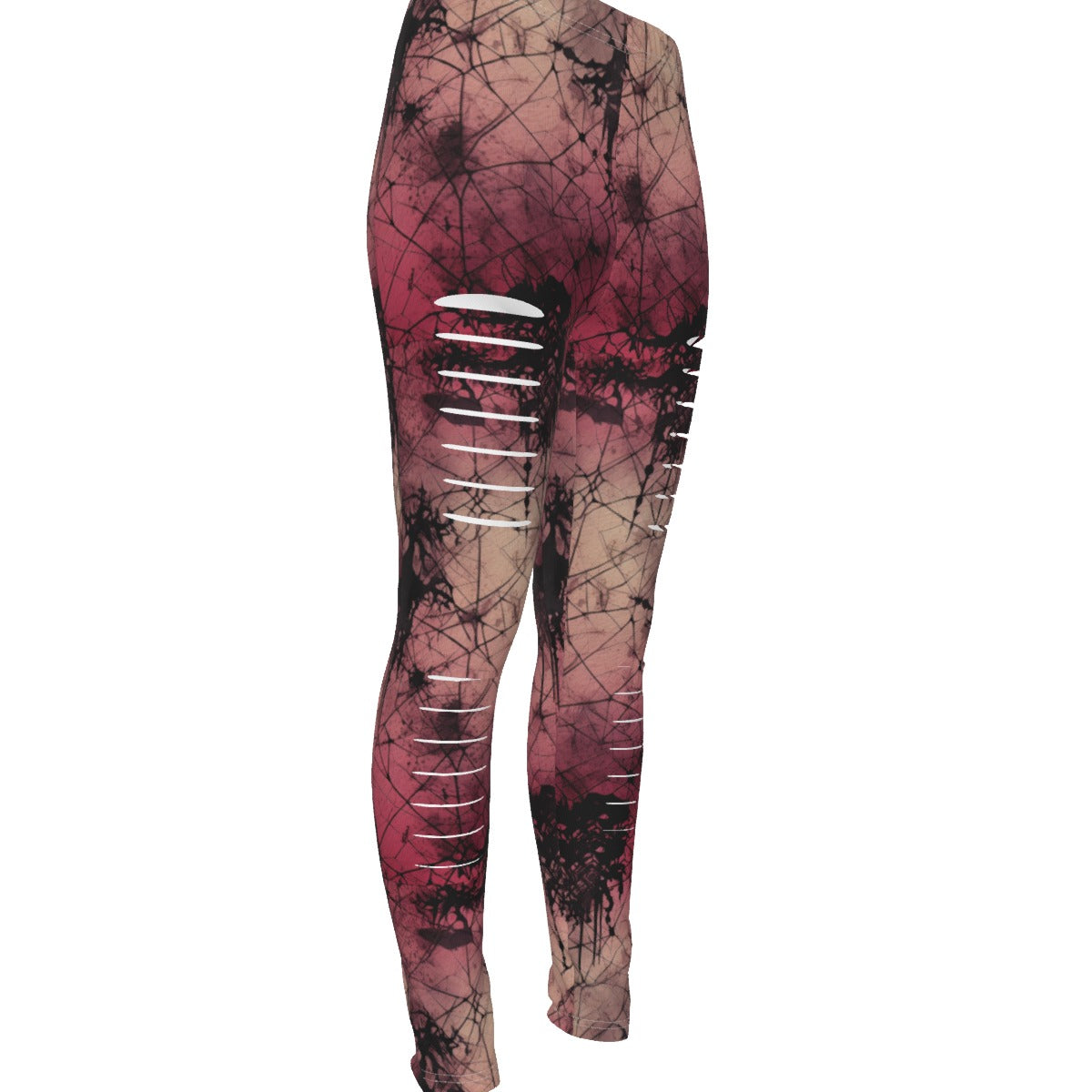 Gothic Pink Distress Ripped Leggings