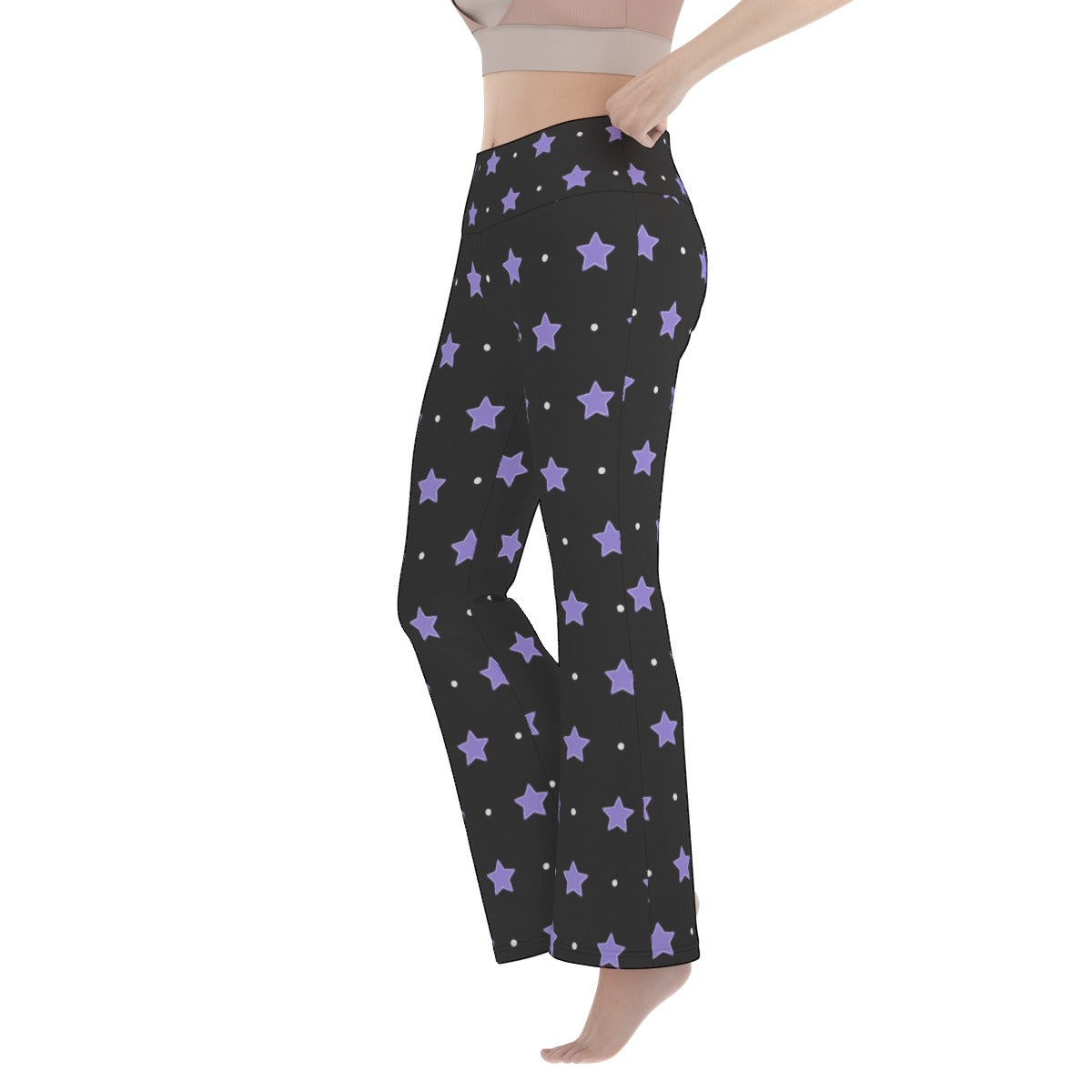 Purple Stars Flare Yoga Pants