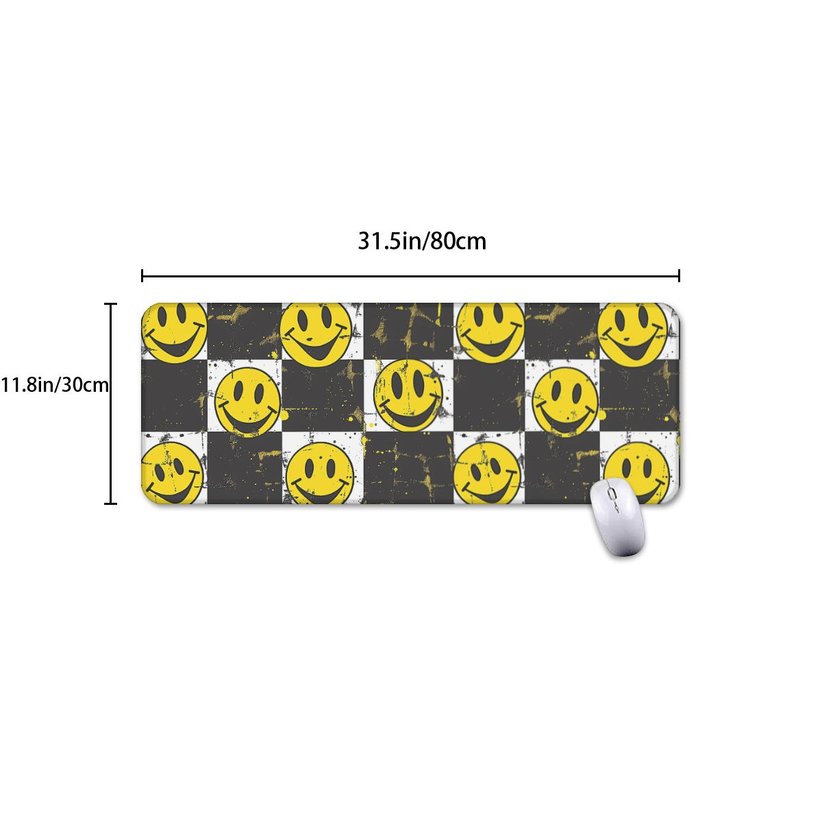 Grunge Smiley Face Mouse Pad
