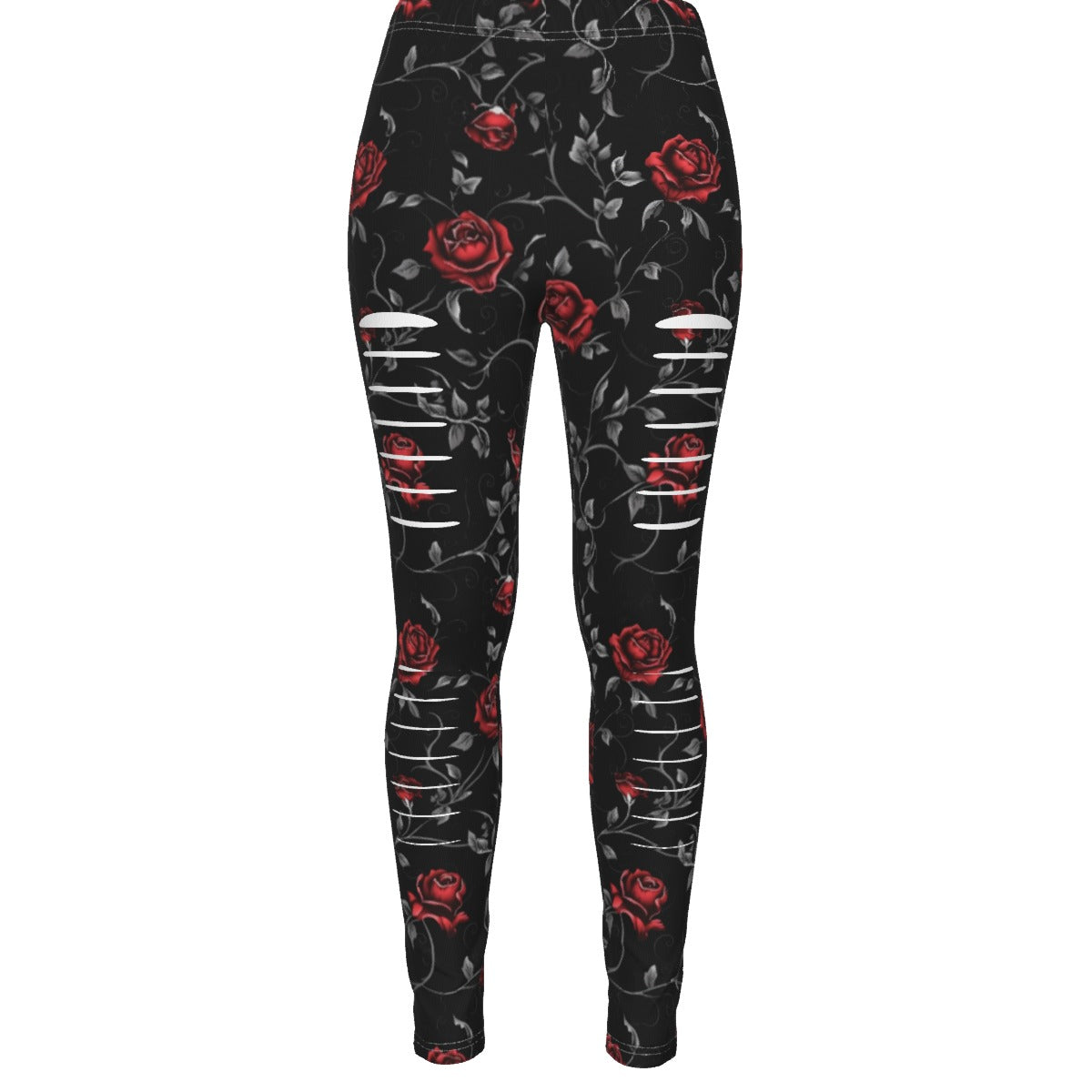 Dark Roses Ripped Leggings