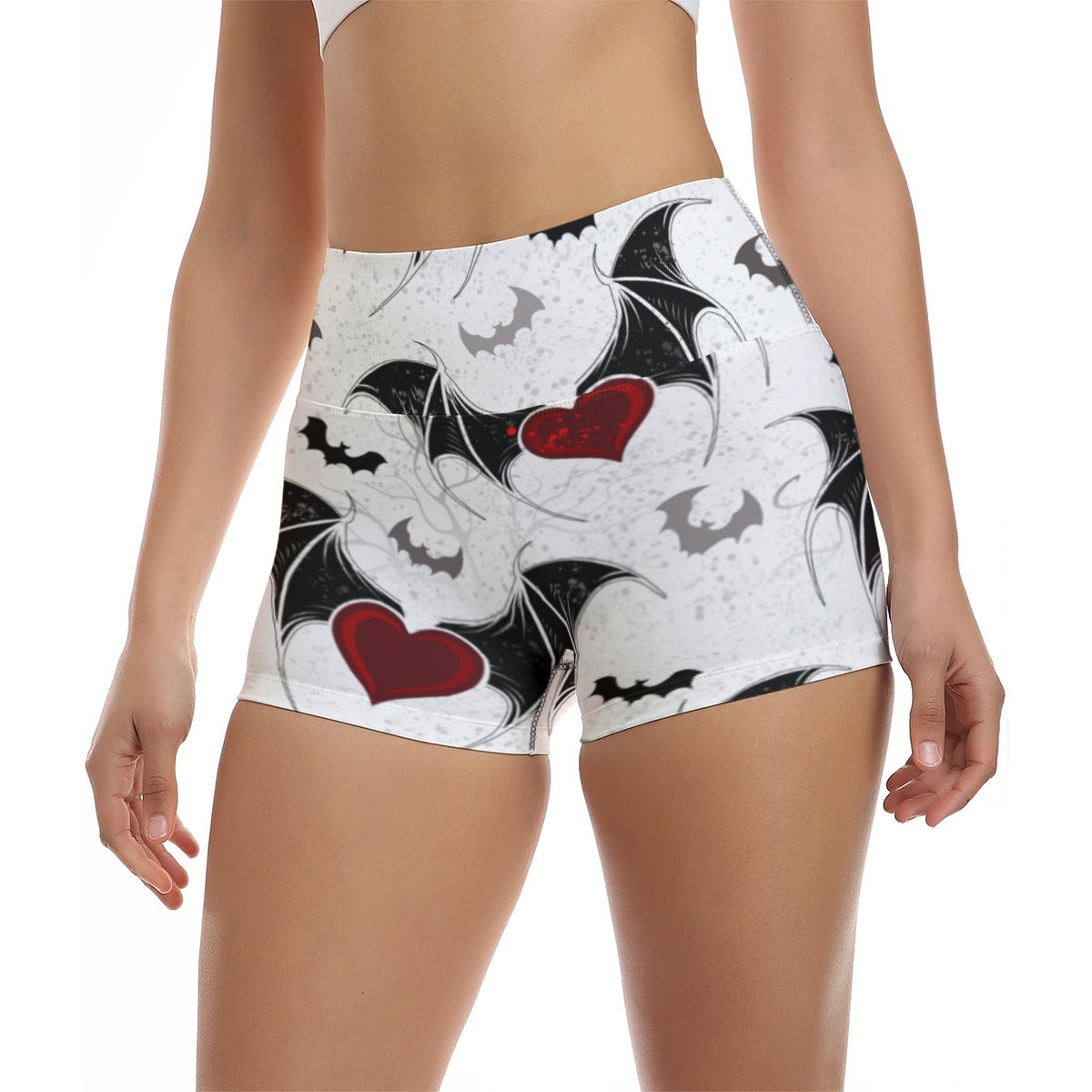 Heart Bats Ultra-Short Yoga Shorts