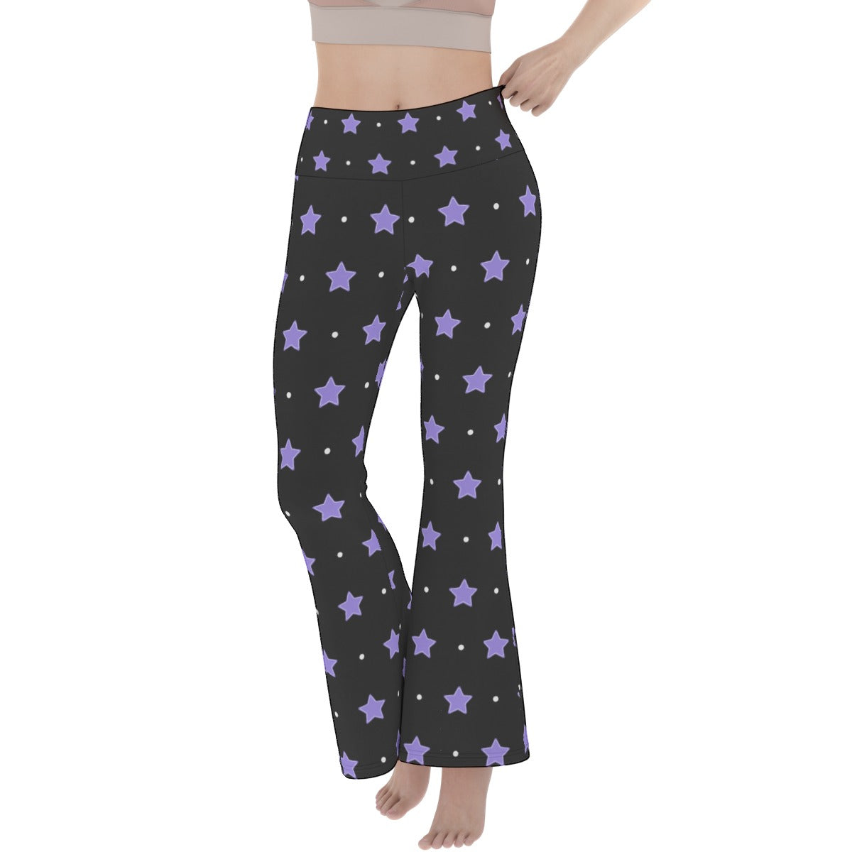 Purple Stars Flare Yoga Pants