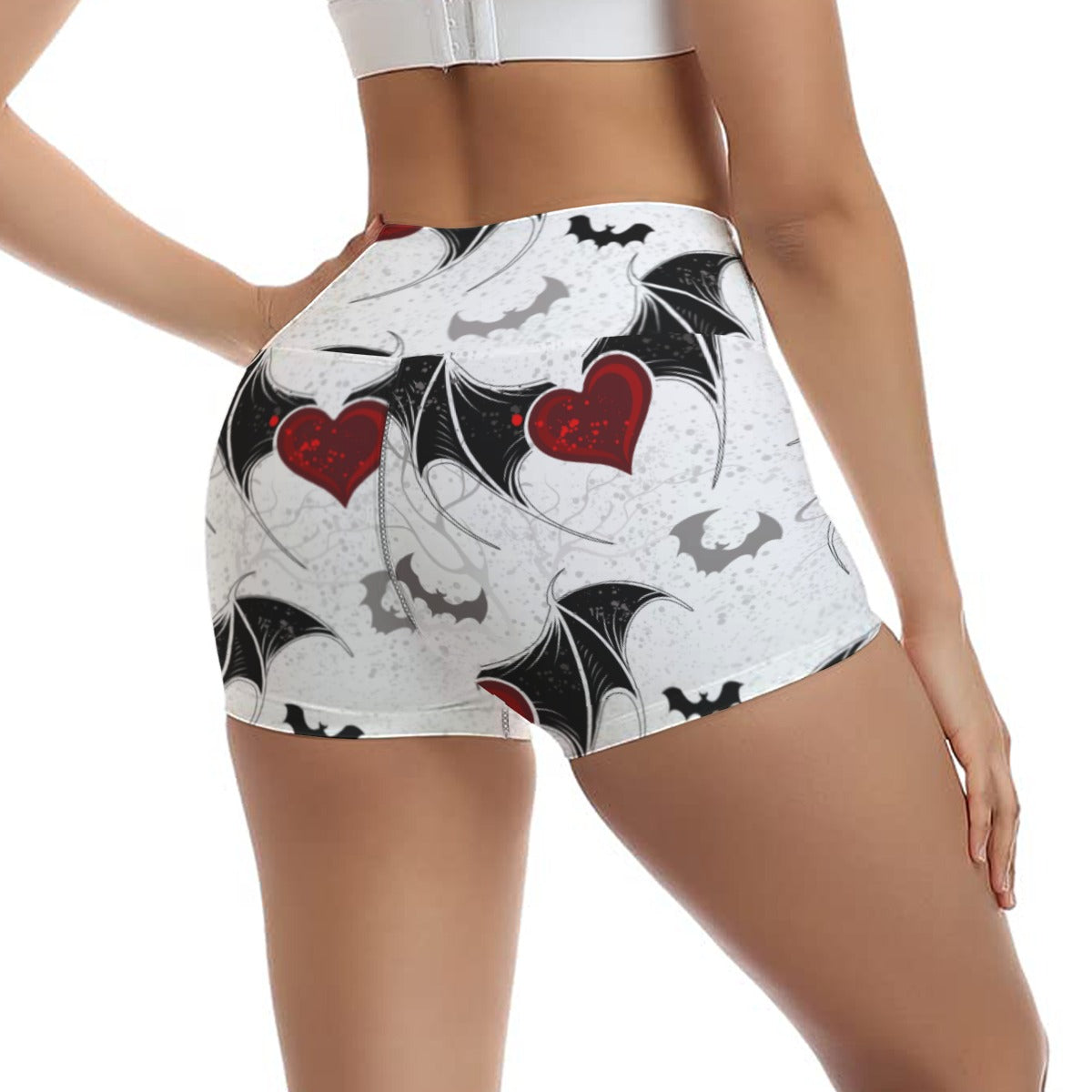 Heart Bats Ultra-Short Yoga Shorts