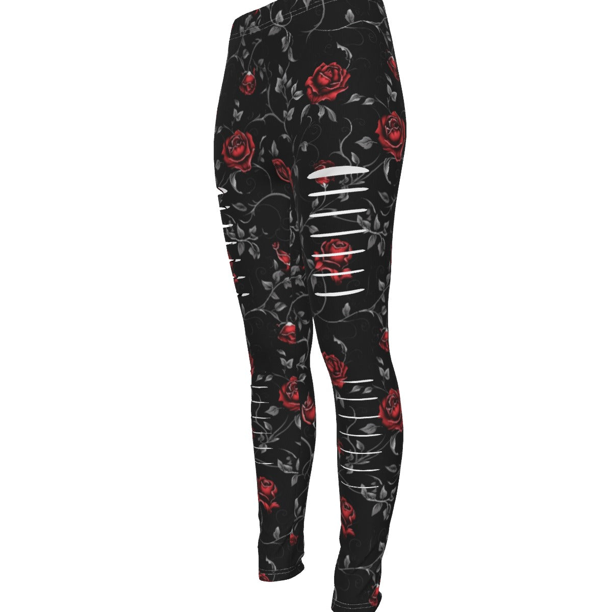 Dark Roses Ripped Leggings