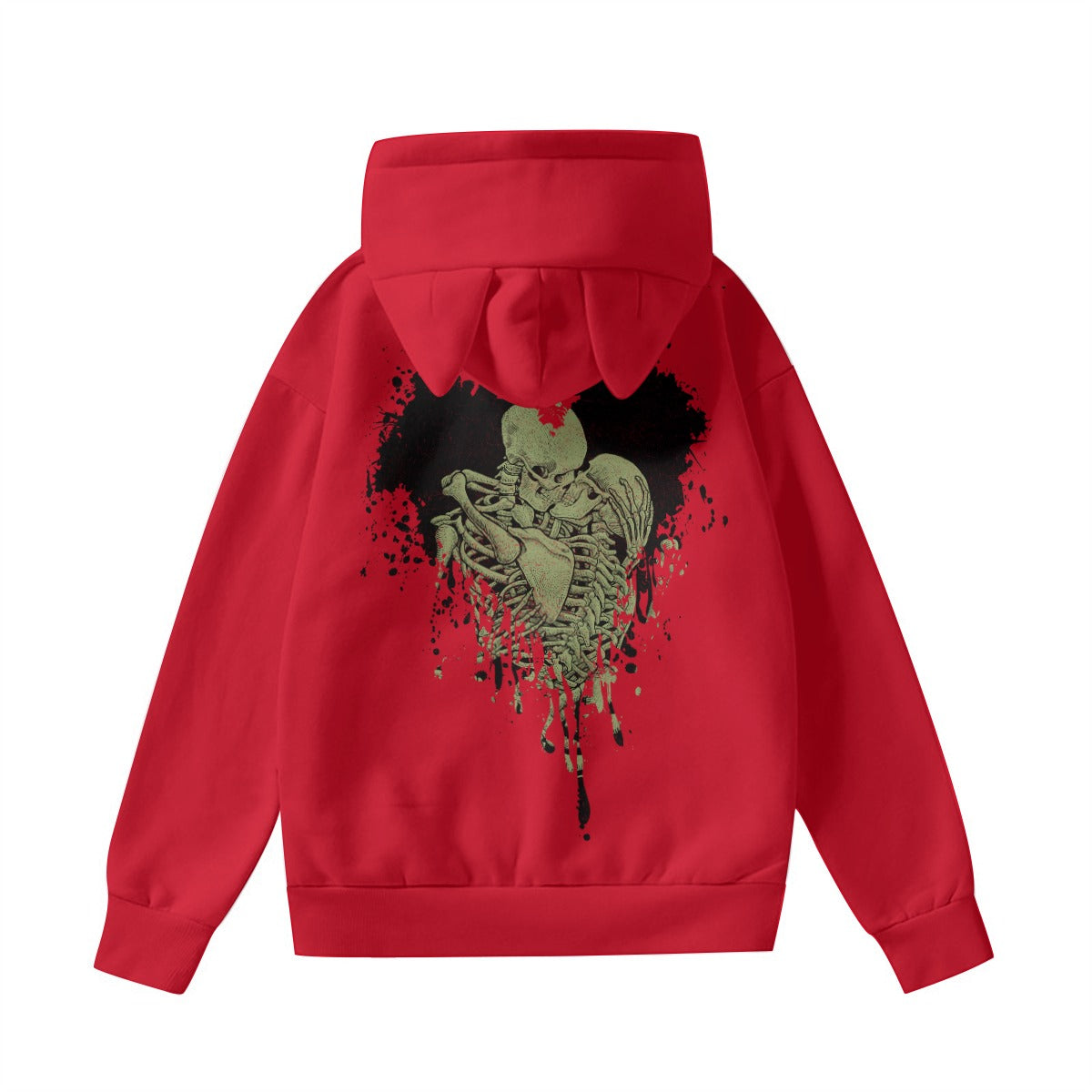 Skeleton Love Hoodie With Cat Ears