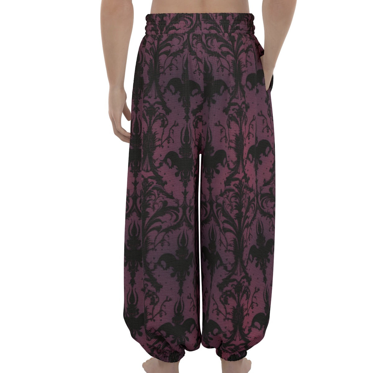 Gothic Black And Purple Lantern Pants