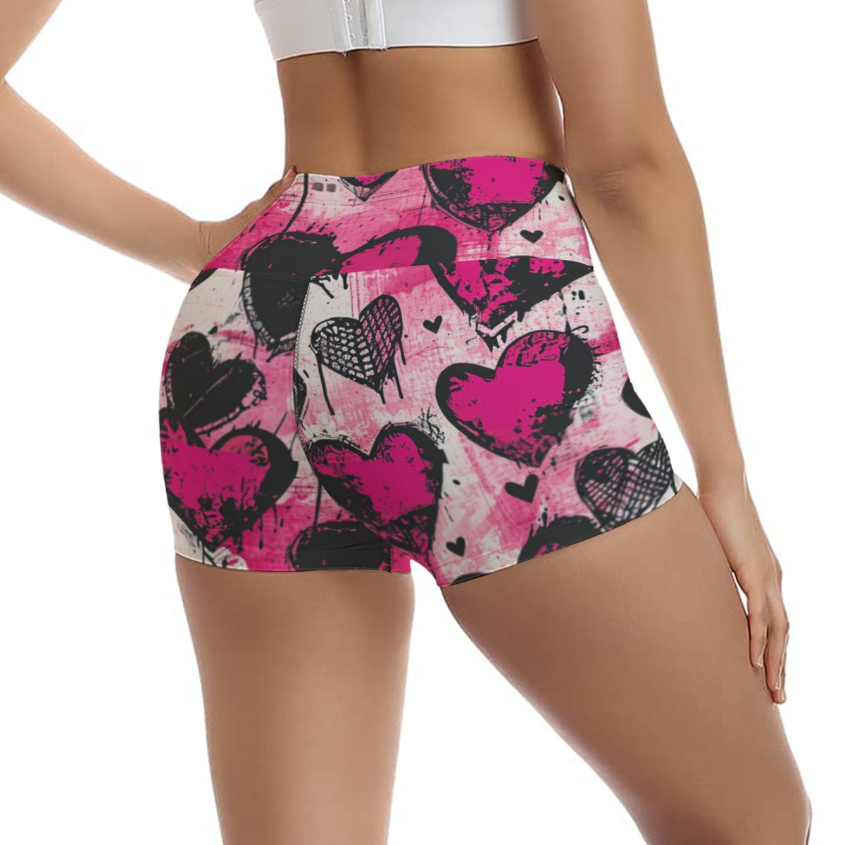 Gothic Hearts Ultra-Short Yoga Shorts