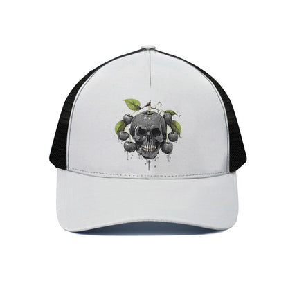 Death Apple Skull Trucker Hat With Black Half-mesh