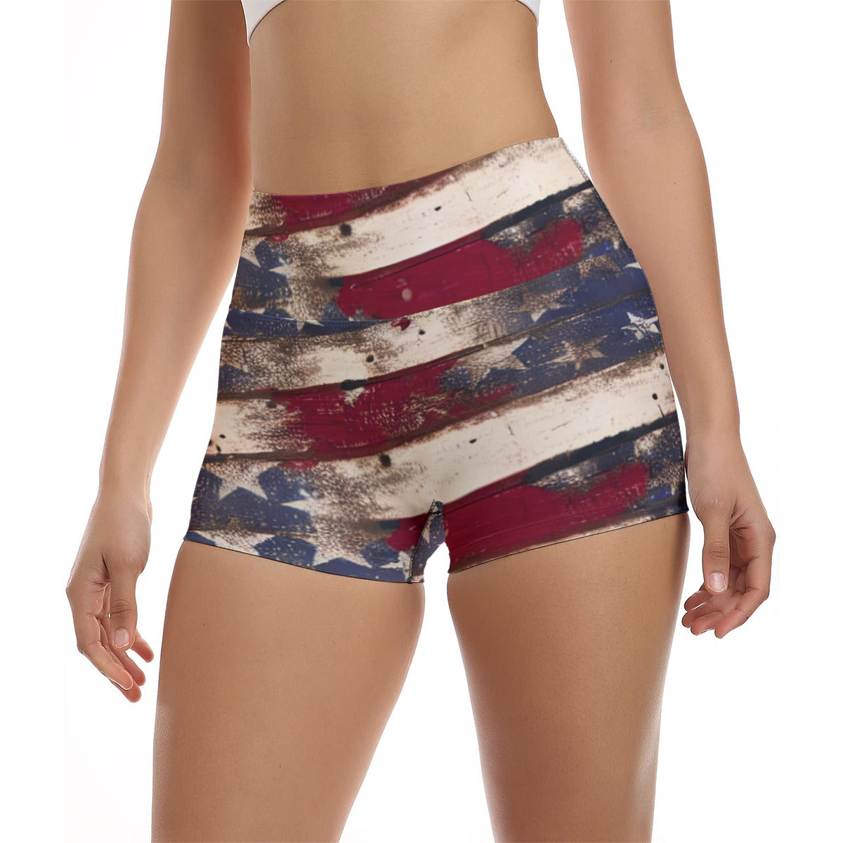 The Red White And Blue Ultra-Short Yoga Shorts