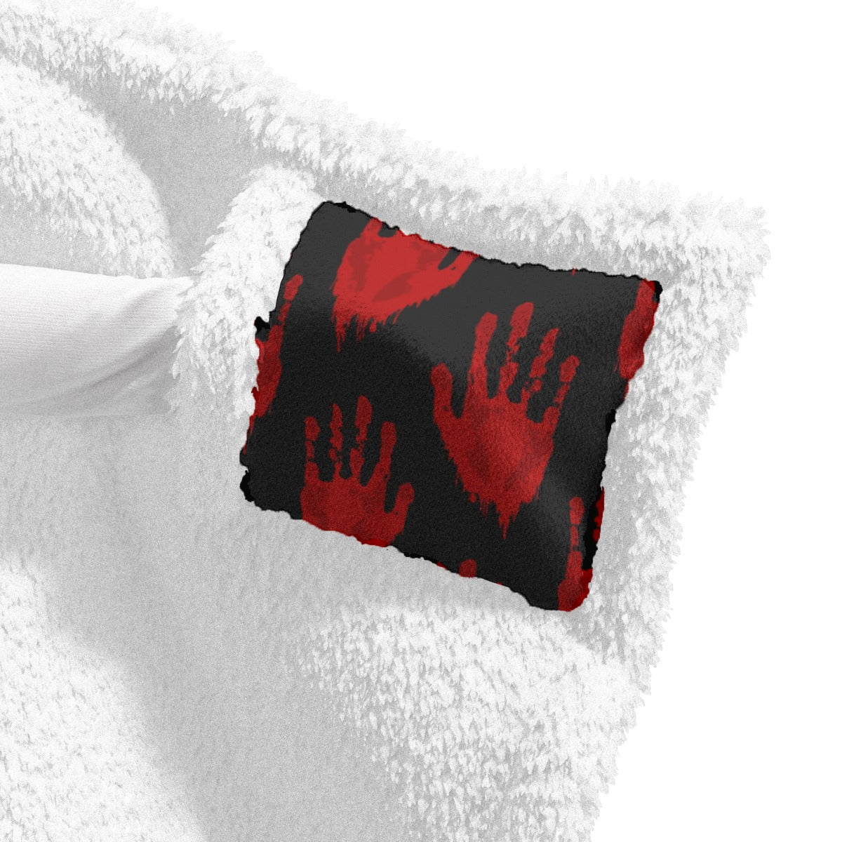 Bloody Hand Prints Wearable Hooded Blanket