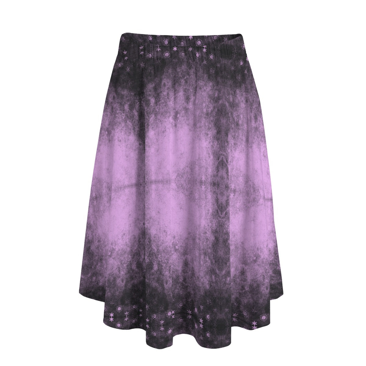 Gothic Purple And Black Long Maxi Skirt With Pockets