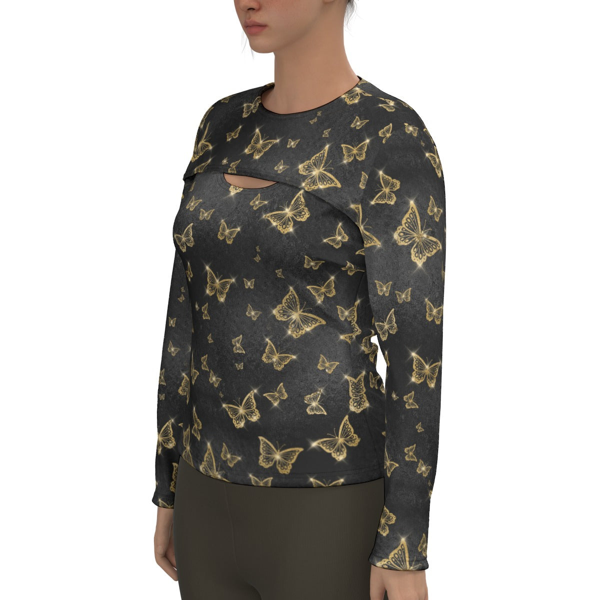 Golden Butterflies Two-piece Sport Sweatshirt