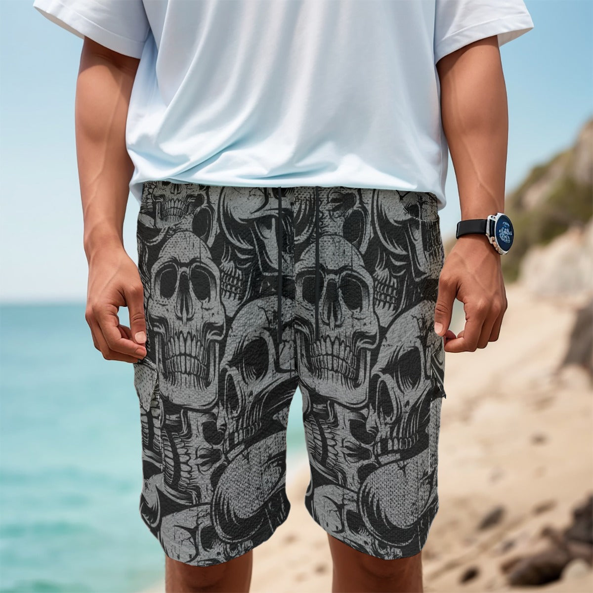 Silver Skulls Men's Cargo Shorts