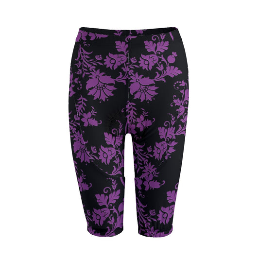 Gothic Purple Flowers Women's Cycling Pants