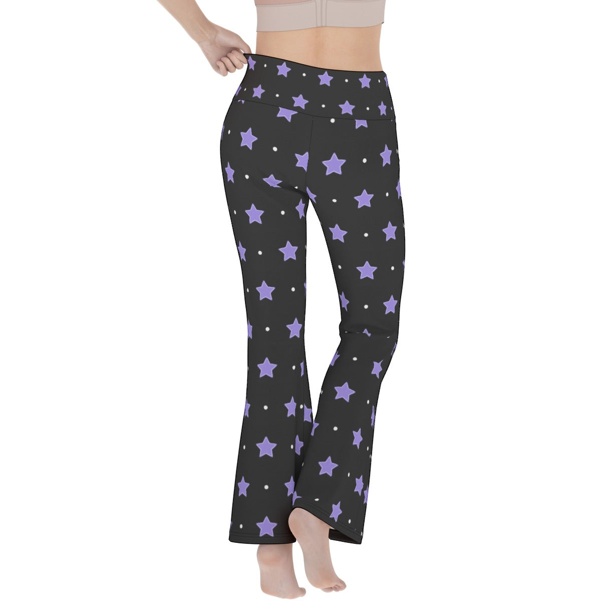 Purple Stars Flare Yoga Pants