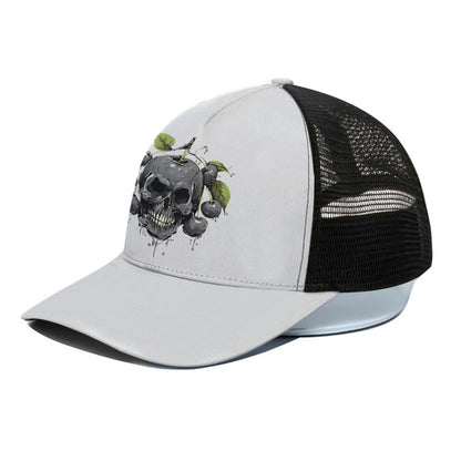 Death Apple Skull Trucker Hat With Black Half-mesh