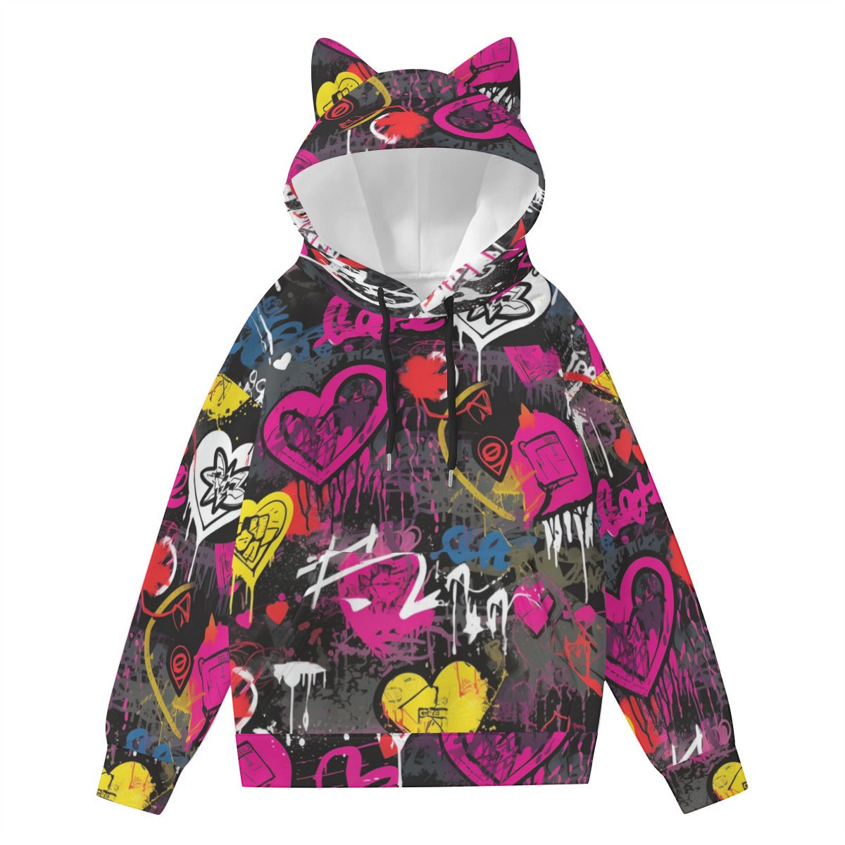 Punk Love Hoodie With Cat Ears