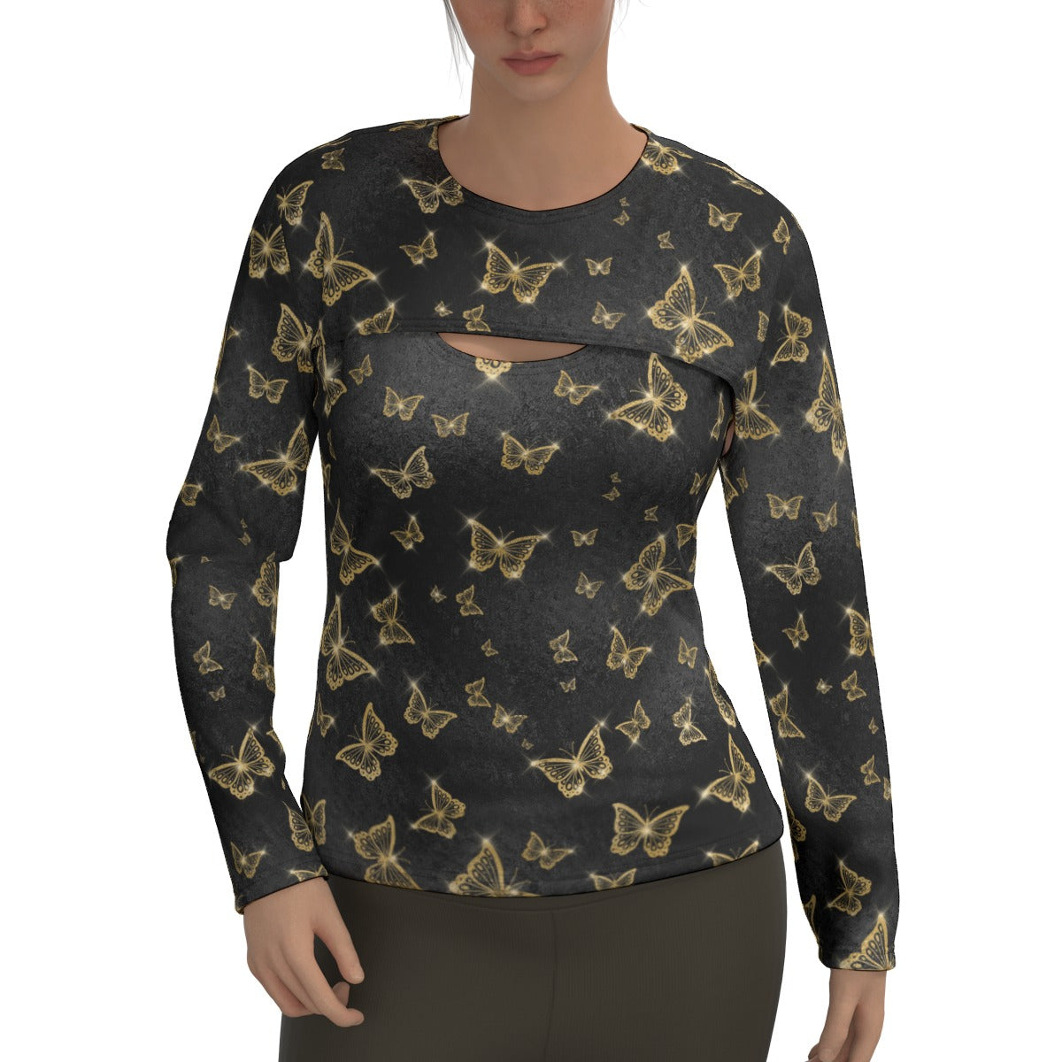 Golden Butterflies Two-piece Sport Sweatshirt