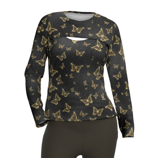 Golden Butterflies Two-piece Sport Sweatshirt