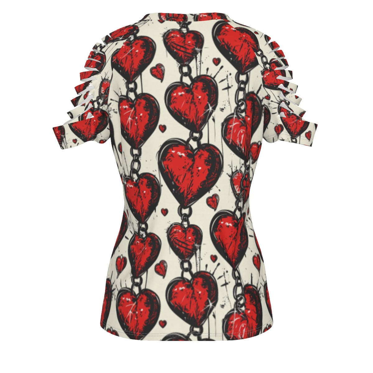 Chained Hearts Ripped T-Shirt