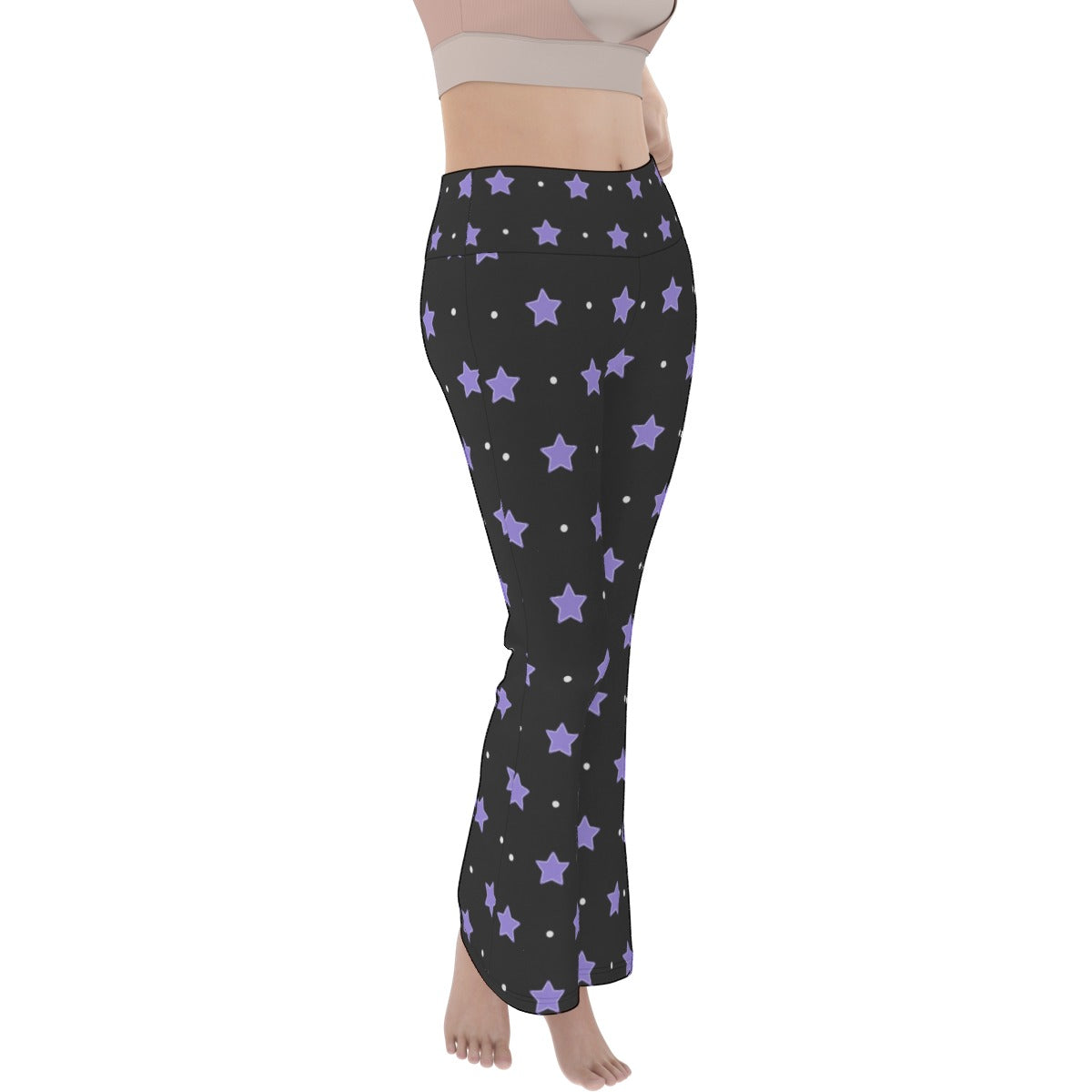 Purple Stars Flare Yoga Pants