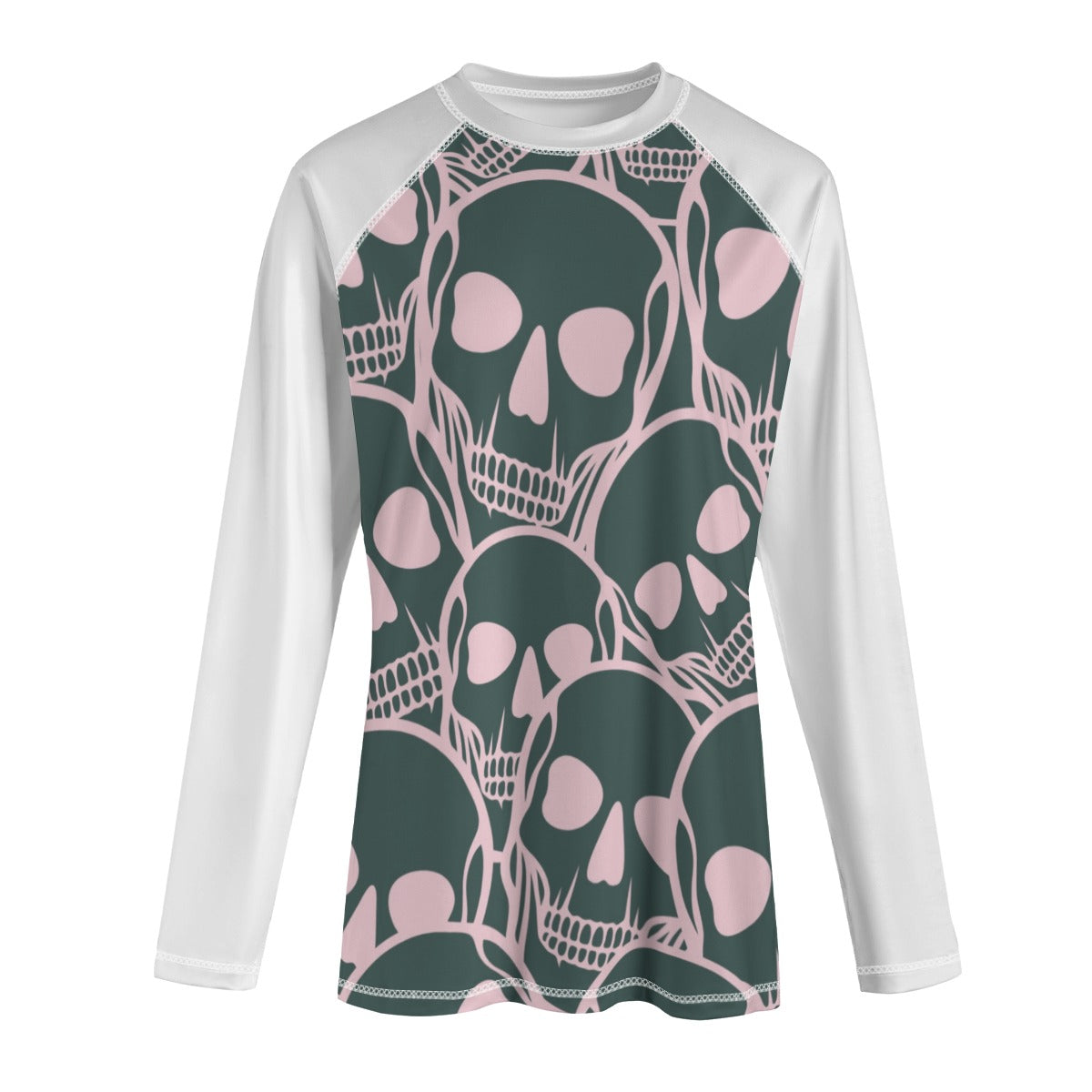 Pink Skulls Yoga Long Sleeve Shirt